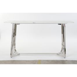 DKD Home Decor Marmol crome Consola Moderno Plateado Blanco Acero Mármol 150 x 45 x 80 cm