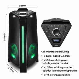 Medion Altavoz MED1717419551028 Estándar 2 x 22 W RMS con Anillo LED multicolor y luz estroboscópica