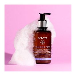 Apivita Crema espuma limpiadora – rostro y ojos limpiador facial espumoso y desmaquillante 200 ml