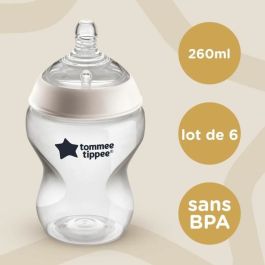 TOMMEE TIPPEE Biberones Closer to Nature, tetina que imita el pecho materno con válvula anticólicos, 260 ml, paquete de 6, pastel