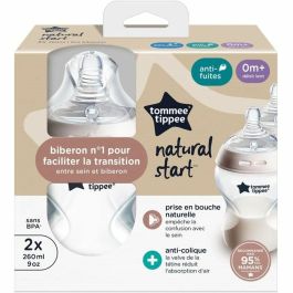 Biberones - TOMMEE TIPPEE - NATURAL START - 260 ml - Anticólicos - Tetina imitando la forma del pecho - Pack de 2