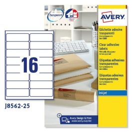 Etiquetas para Impresora Avery J8562 25 Hojas 99,1 x 33,9 mm Transparente (5 Unidades)