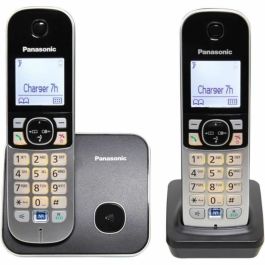 Teléfono Inalámbrico Panasonic KX-TG6812FRB Gris Negro/Plateado