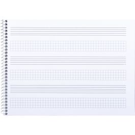 Bloc Musica Liderpapel Combi Pentagrama 3 mm Mas Cuadricula De 4 mm Para Anotaciones Cuarto20 Hojas 100 gr-M2