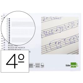 Bloc Musica Liderpapel Combi Pentagrama 3 mm Mas Cuadricula De 4 mm Para Anotaciones Cuarto20 Hojas 100 gr-M2 Precio: 1.50000032. SKU: B1C6PLTE74