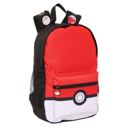 Mochila Escolar Pokémon Negro Rojo 28 x 40 x 12 cm