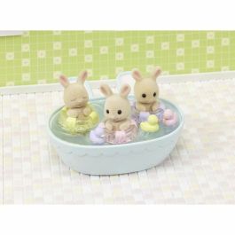 Figuras en miniatura - SYLVANIAN FAMILIES - 5707 - Los trillizos Creme Rabbit y accesorios de baño