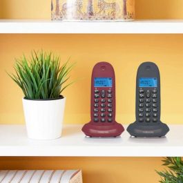 Teléfono Inalámbrico Motorola C1002 (2 pcs) Gris/Granate