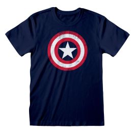 Camiseta de Manga Corta Capitán América Captain America Shield Azul Unisex