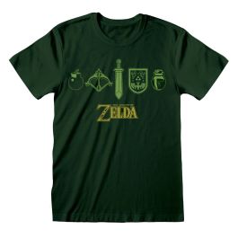 Camiseta de Manga Corta Unisex The Legend of Zelda Icons Verde oscuro