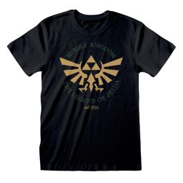 Camiseta de Manga Corta Unisex The Legend of Zelda Hyrule Kingdom Crest Negro