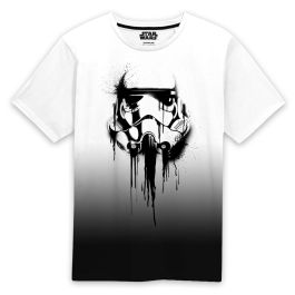 Camiseta de Manga Corta Star Wars Stormrooper Ink Blanco Negro Unisex