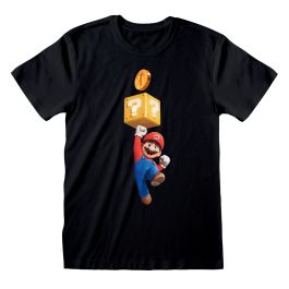 Camiseta de Manga Corta Super Mario Mario Coin Negro Unisex