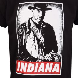 Camiseta de Manga Corta Indiana Jones Indy Negro Unisex