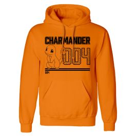 Sudadera con Capucha Unisex Pokémon Charmander Line Art Naranja