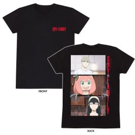 Camiseta de Manga Corta Spy X Family Trio Shots Negro Unisex S