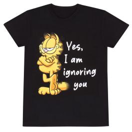 Camiseta de Manga Corta Unisex Garfield Ignoring You Negro