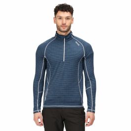 Camiseta de Manga Larga Hombre Regatta Yonder Half-Zip Azul oscuro