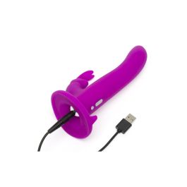 Vibrador conejito Happy Rabbit Strap-On Harness Set Purple 12,7 cm