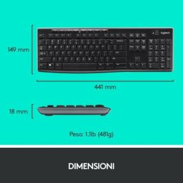 Teclado y Ratón Inalámbrico Logitech 920-004512 Negro Qwerty Italiano