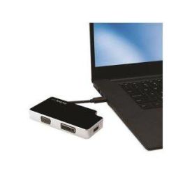 Adaptador USB C a VGA/HDMI/DVI Startech CDPVGDVHDB Plata