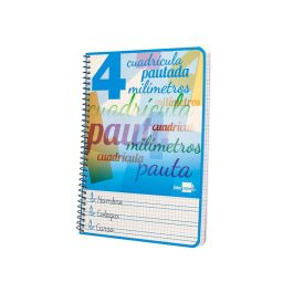 Cuaderno Espiral Liderpapel Cuarto Pautaguia Tapa Blanda 40H 75 gr Cuadro Pautado 4 mm Colores Surtidos