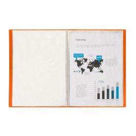 Carpeta Liderpapel Escaparate 47051 40 Fundas Polipropileno Traslucida Din A4 Naranja Frosty