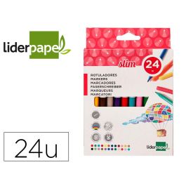 Rotulador Liderpapel Slim Caja De 24 Unidades Colores Surtidos Precio: 3.50000002. SKU: B12N8KZGHA