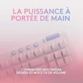 Logitech G Teclado Mecánico Inalámbrico G715 Táctil (GX Brown) con Reposamuñecas - Niebla Blanca