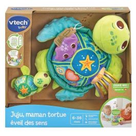 Vtech Baby Juju Madre Tortuga con Bebé - Juguete Sensorial Musical con Luces y Sonidos para Despertar los Sentidos de Plástico Reciclado