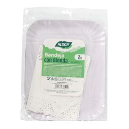 Set de 2 bandejas rectangulares Blonda 22x28 cm Algon (36 Unidades) Set de 2 bandejas rectangulares Blonda 22x28 cm Algon (36 Unidades)