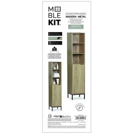 Inde Estantería Lavabo 5 Niveles con Puerta 30 x 30 x 160 cm