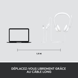 Logitech H390 Auriculares USB-A con Micrófono con Cancelación de Ruido, Cascos de Diadema Acolchados para PC, Videollamadas