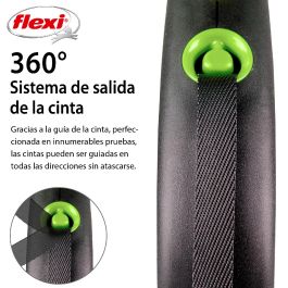 Flexi Black Design L Correa Cinta 5M Verde