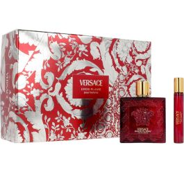 Versace EROS FLAME ESTUCHE Cofre Regalo para Hombre Eau de Parfum 3 piezas Set Neceser