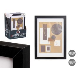 Portafoto de Pared en Madera con Paspartú 18x24 cm Negro - Giftdecor (12 Unidades)