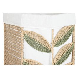 DKD Home Decor Cesta Tropical Verde Natural Fibra Poliester Set de 3 Piezas 41 x 51 x 41 cm
