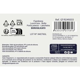Quttin Fiambrera Rectangular Hermética 26 x 22 cm 3.5 L