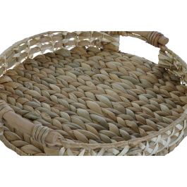 Bandeja Boho DKD Home Decor Natural Blanco 40 x 9 x 41 cm Set de 2