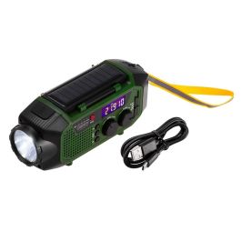 Camry Radio de Emergencia CR1919 Solar/Dinamo/USB 4000 mAh, Linterna LED 3W, Power Bank, Verde