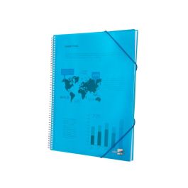 Carpeta Liderpapel Escaparate Con Espiral 20 Fundas Polipropileno Din A4 Azul