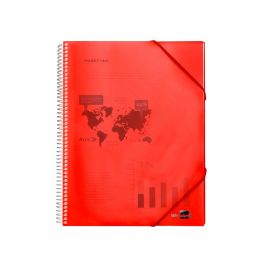 Carpeta Liderpapel Escaparate Con Espiral 20 Fundas Polipropileno Din A4 Rojo