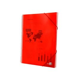 Carpeta Liderpapel Escaparate Con Espiral 20 Fundas Polipropileno Din A4 Rojo