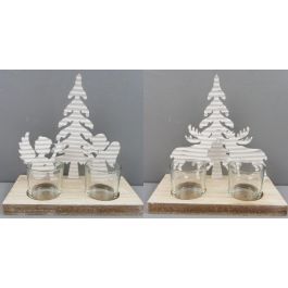 Portavela Navidad Moderna DKD Home Decor Blanco Natural 9 x 18 x 18 cm (4 Unidades) Precio: 24.50000014. SKU: B147Q6YW35