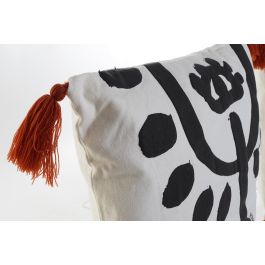 DKD Home Decor Cojin Africano Etnico Colonial Blanco Negro 45 x 45 cm Poliester (4 Unidades)