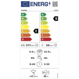 Cecotec Lavadora-Secadora 10680 Inverter Steel 10/6 kg 1400 rpm A Motor Inverter Vapor