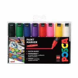 POSCA PC-8K Marcadores UNI Set 8 Colores Surtidos Punta Cincel Tinta base agua para Cartón, Tela, Vidrio, Madera Precio: 58.49999947. SKU: B19FGWASCY