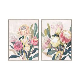 Cuadro Home ESPRIT Verde Rosa Flores Shabby Chic 75 x 4 x 100 cm (2 Unidades) Precio: 134.59000005. SKU: B1EGANYLVQ