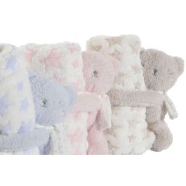 Peluche Manta Baby DKD Home Decor Rosa Azul 80 x 75 x 100 cm Set de 2 (3 Unidades)