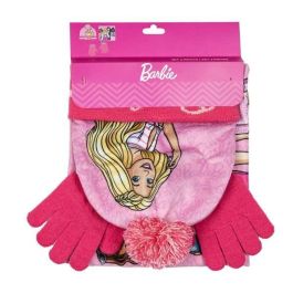 Conjunto 3 piezas snood barbie (gorro, braga cuello y guantes) 2/8 años.